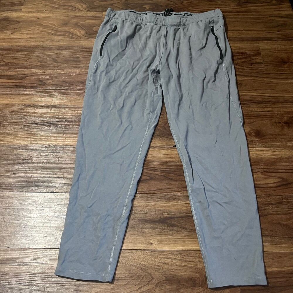 Russell Athletic Sweatpants Gray Joggers Drawstring Zip Pockets Mens Sz XL 40-42